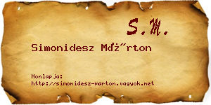 Simonidesz Márton névjegykártya
