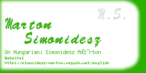 marton simonidesz business card